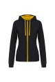 Dames Hoodie met rits kariban K467 BLACK-YELLOW